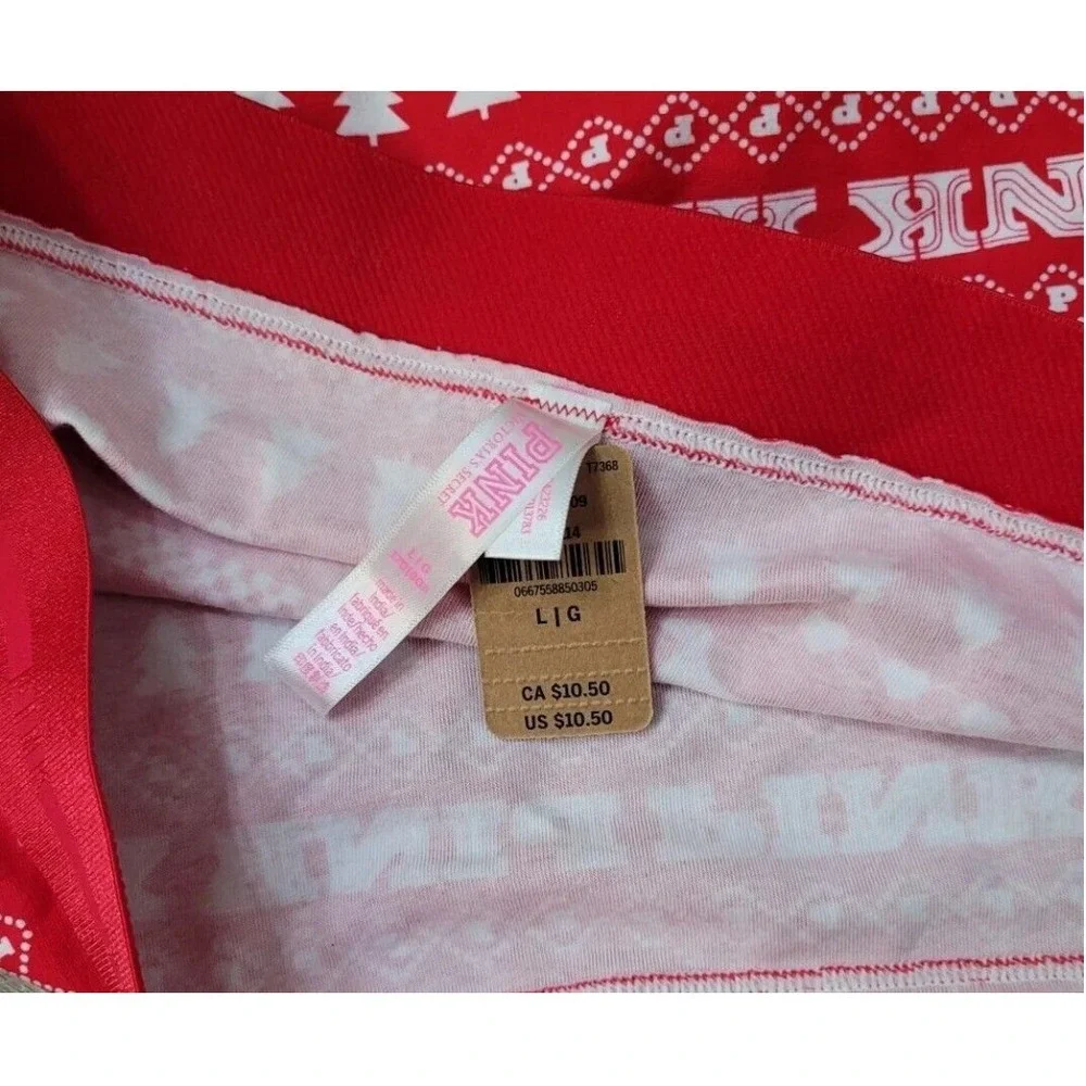 NWT Victoria's Secret Pink Christmas Red Dachshund Boyshort Panties